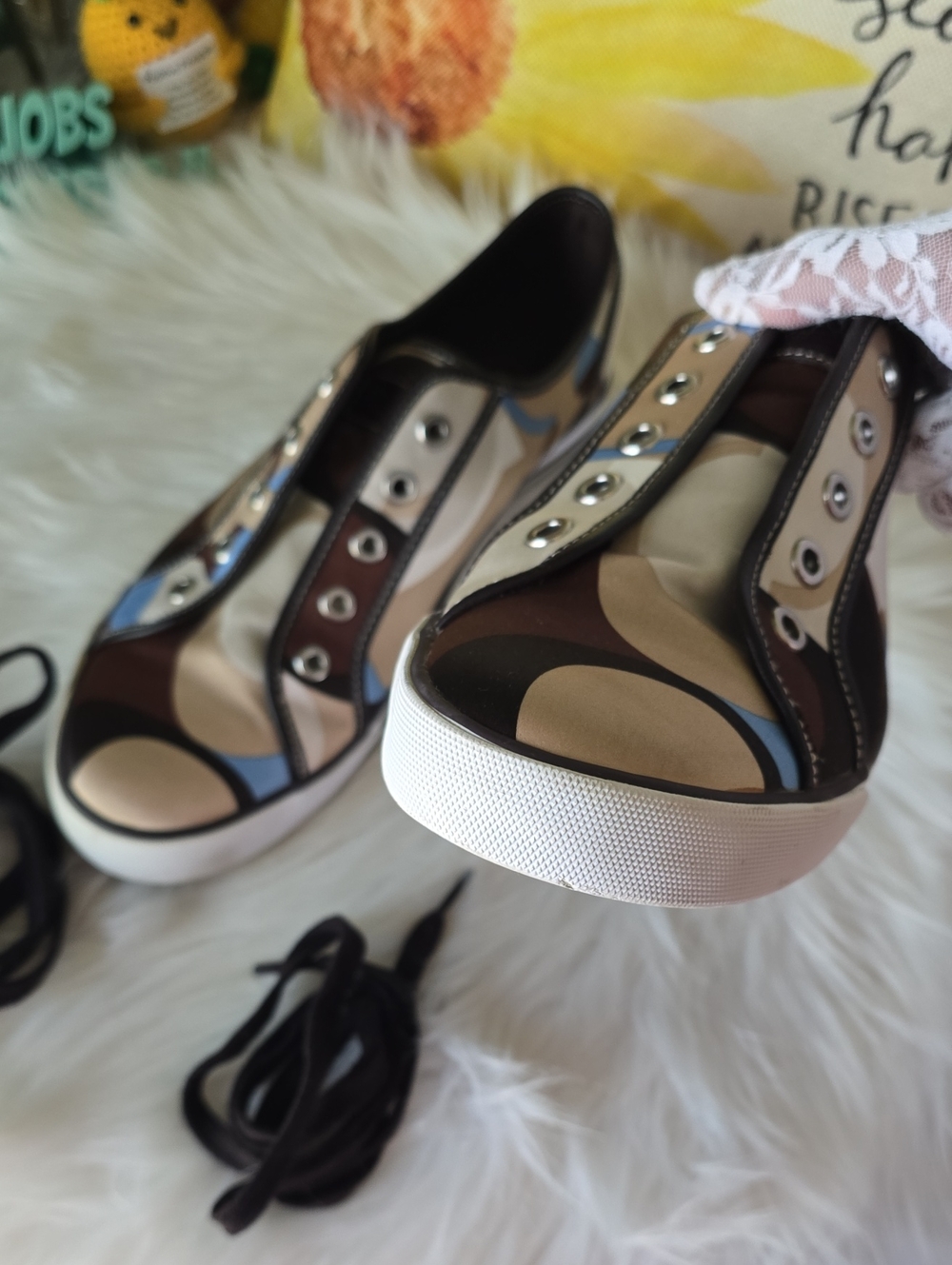 Coach DALIA Scarf Print Women's Slip-On Canvas Sneakers in Multicolor Pattern - Picture 16 of 16